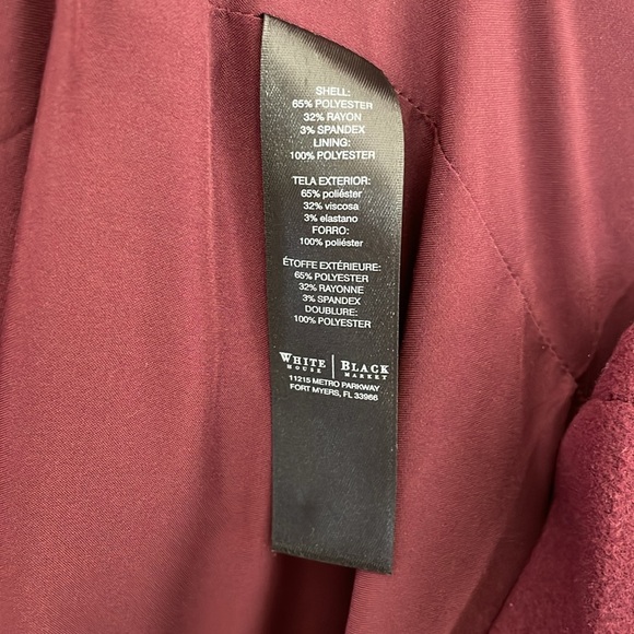 White House Black Market Burgundy Vest Size L/XL - Picture 5 of 9